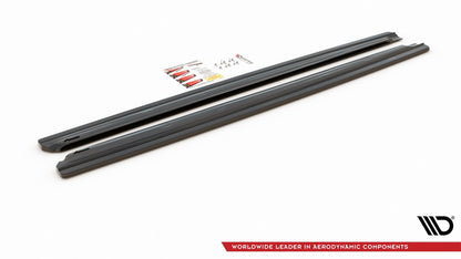 Seitenschweller Ansatz für Seat Leon Cupra / FR SC Mk3 / Mk3 FL schwarz Hochglanz