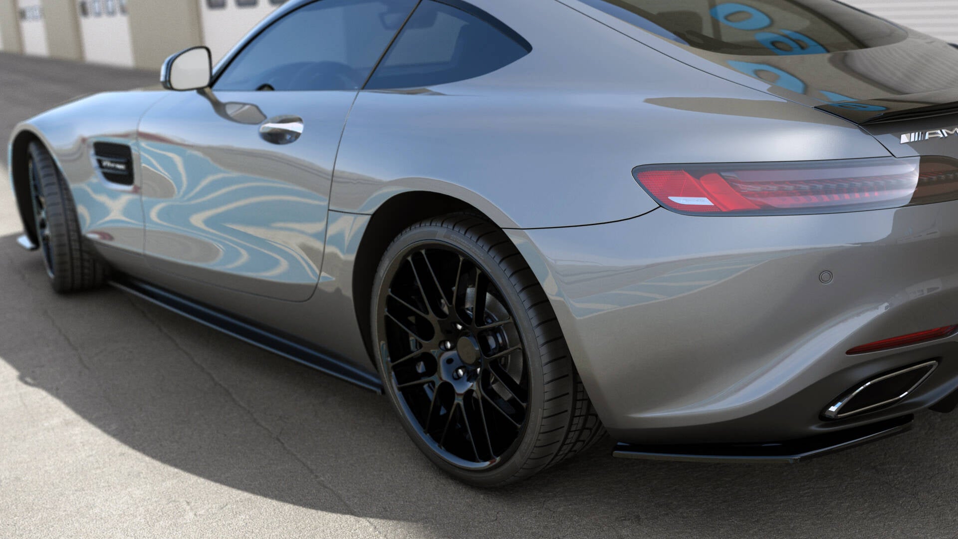 Seitenschweller Ansatz für Mercedes-AMG GT / GT S C190 Facelift schwarz Hochglanz