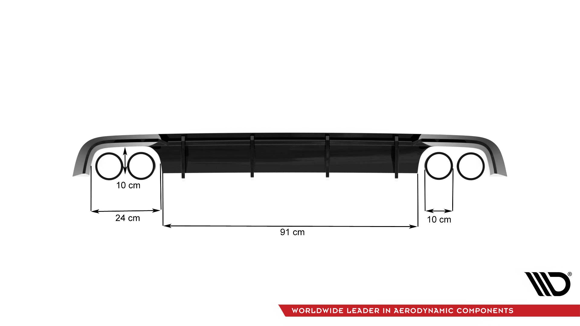 Diffusor Heck Ansatz V.1 für Audi S6 C7 Facelift schwarz Hochglanz