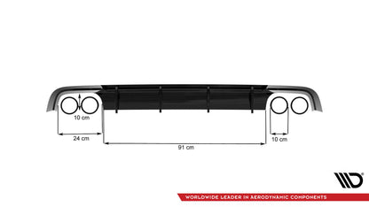 Diffusor Heck Ansatz V.1 für Audi S6 C7 Facelift schwarz Hochglanz