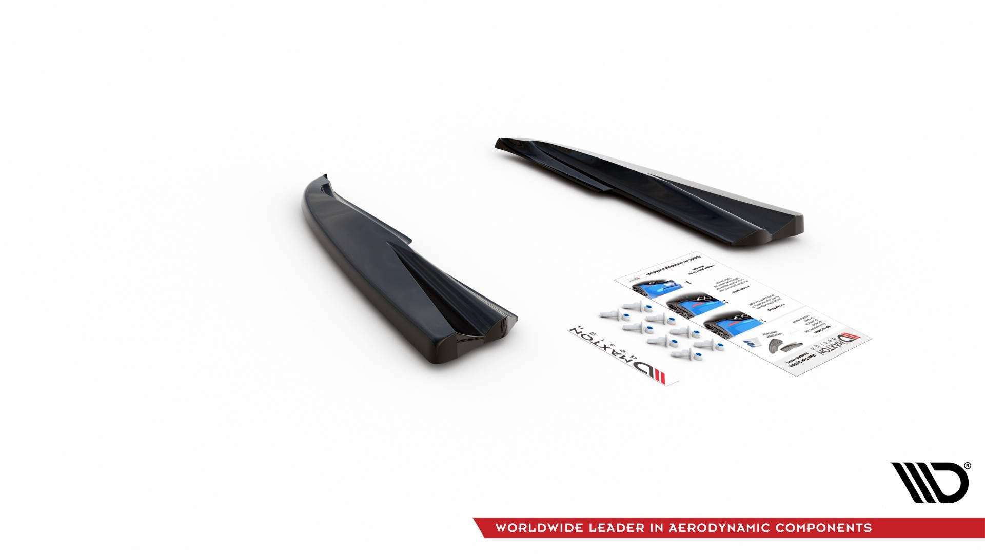Heck Ansatz Flaps Diffusor für Volvo S60 R-Design Mk2 Facelift schwarz Hochglanz
