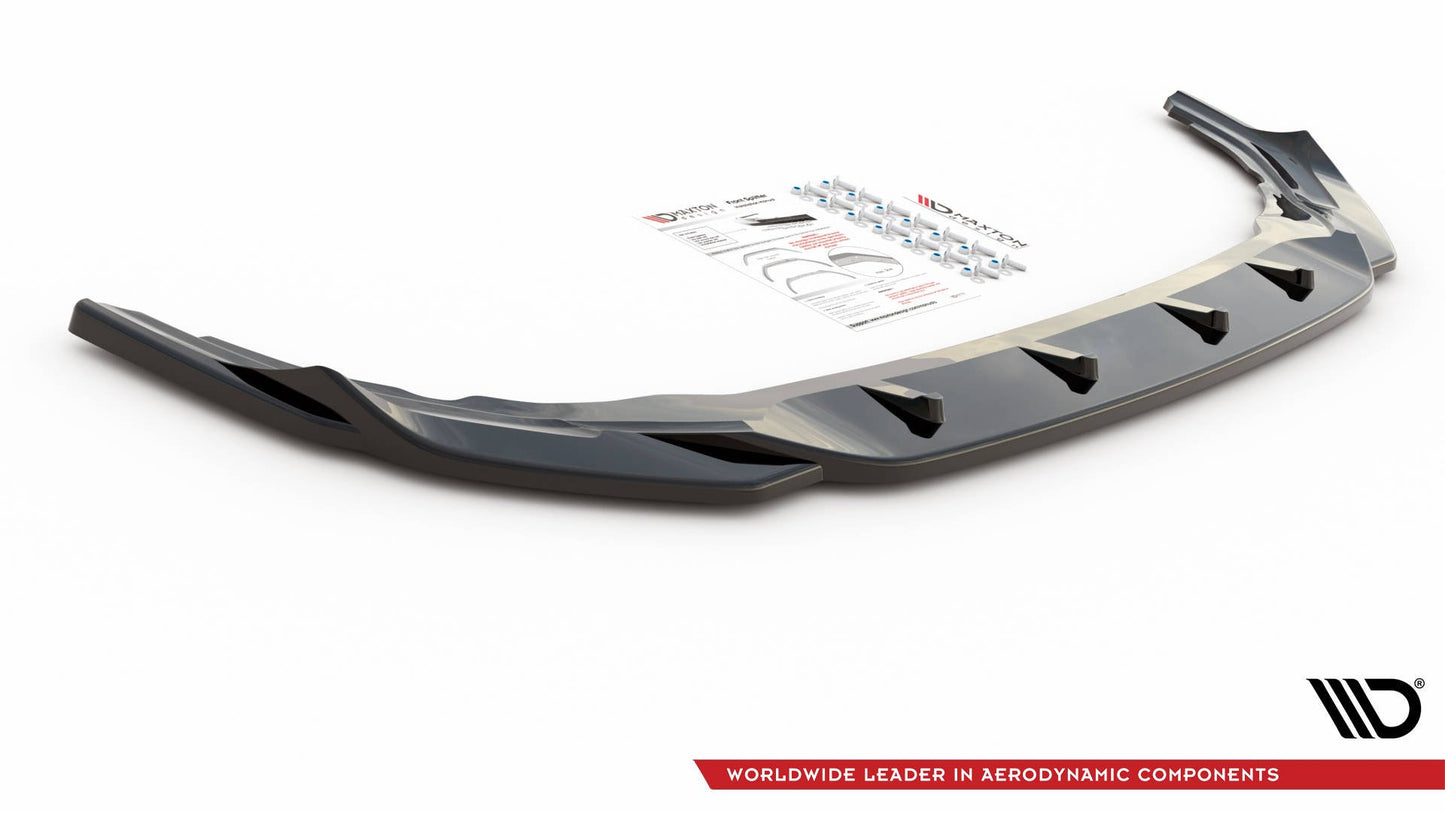 Front Ansatz V.4 für VW Golf R Mk8 schwarz Hochglanz