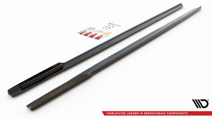 Seitenschweller Ansatz für V.1 für BMW 7 M-Paket G11  schwarz Hochglanz