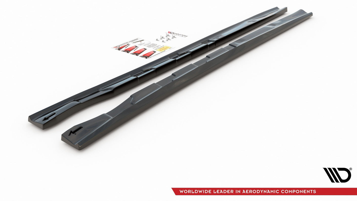 Seitenschweller Ansatz für Alfa Romeo 156 Facelift schwarz Hochglanz