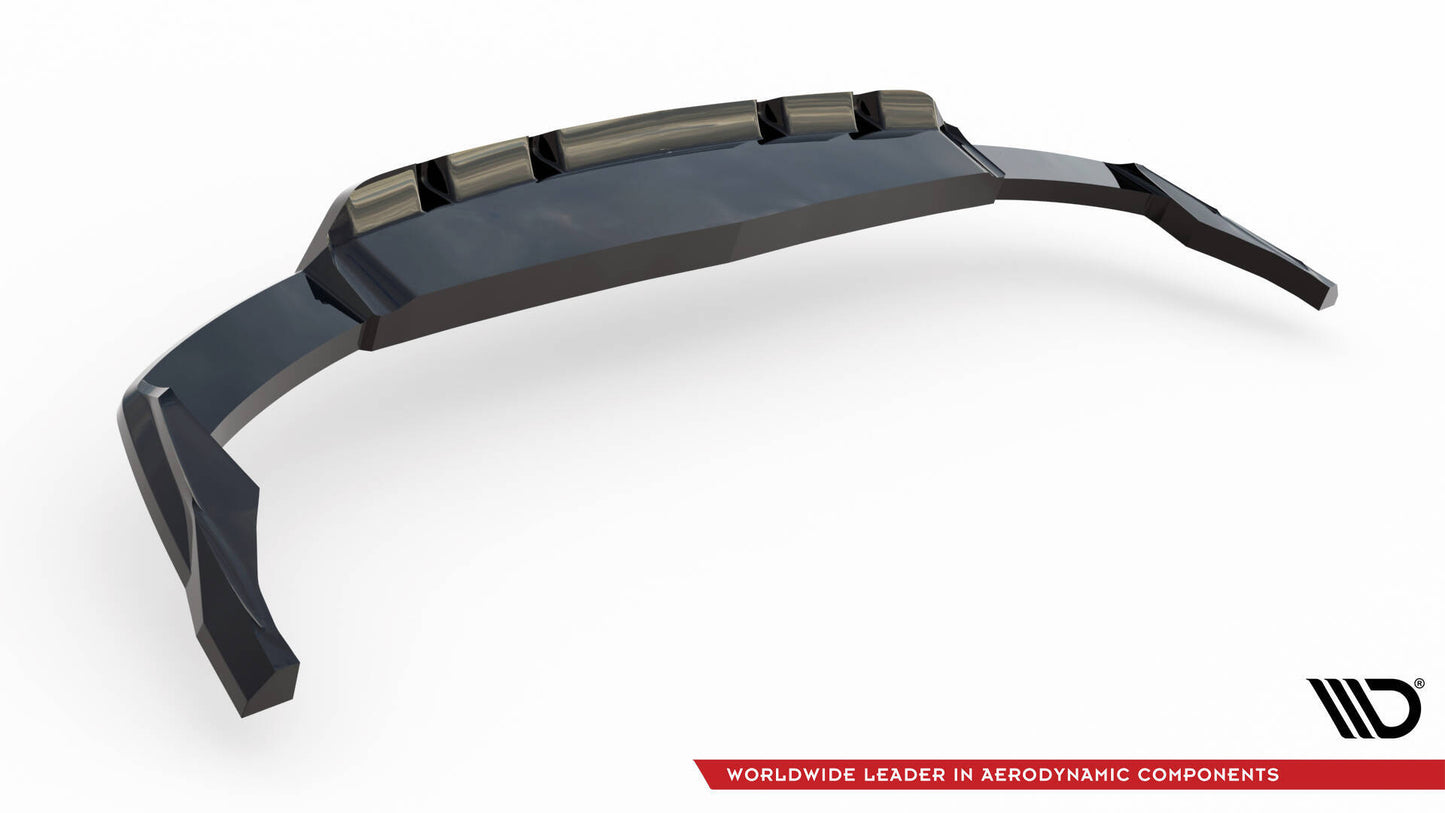 Mittlerer Cup Diffusor DTM Look Heck Ansatz V.2 für Audi SQ8 / Q8 S-Line Mk1 Facelift schwarz Hochglanz