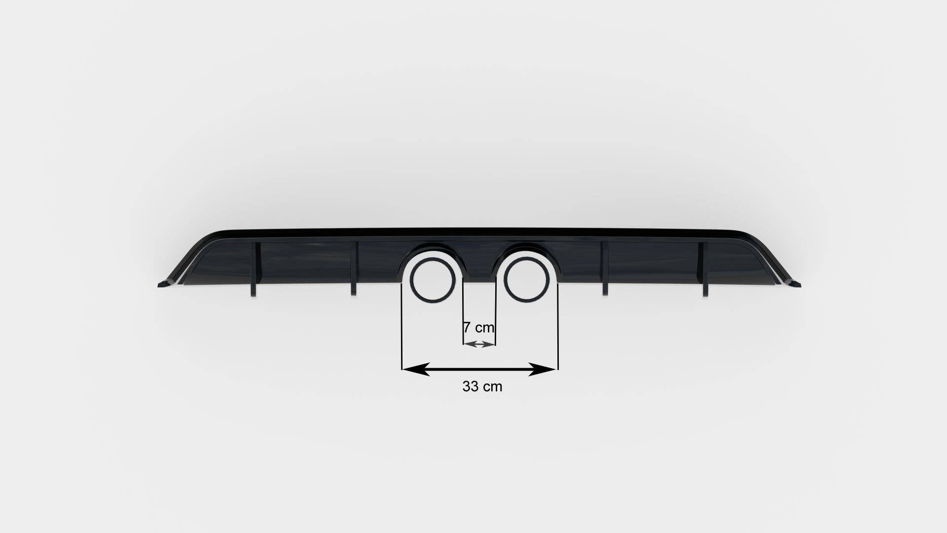 Diffusor Heck Ansatz V.2 für VW Scirocco Mk3 (R32 Auspuff) schwarz Hochglanz