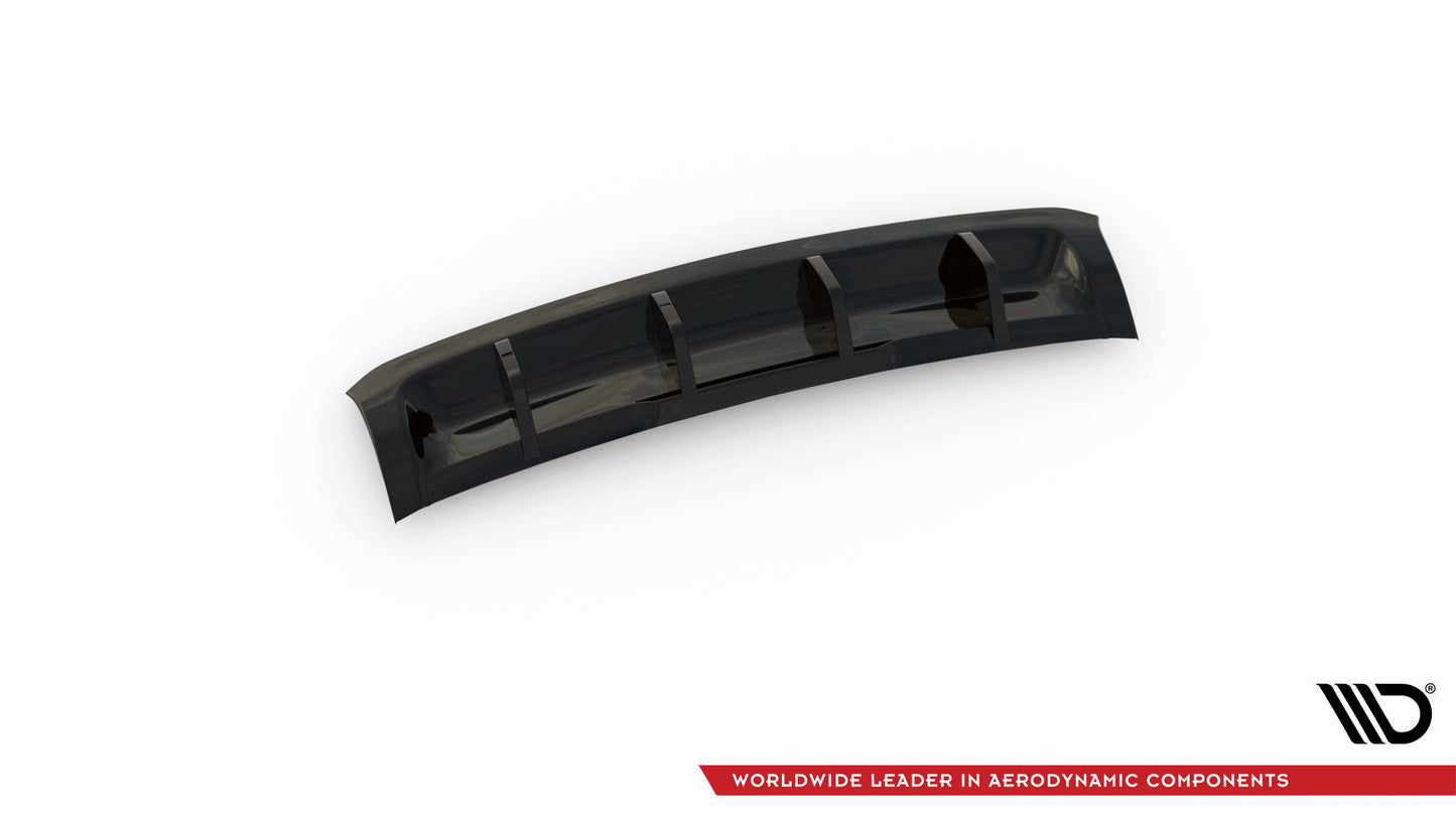 Diffusor Heck Ansatz für Porsche Cayenne Turbo / Standard Mk2 schwarz Hochglanz
