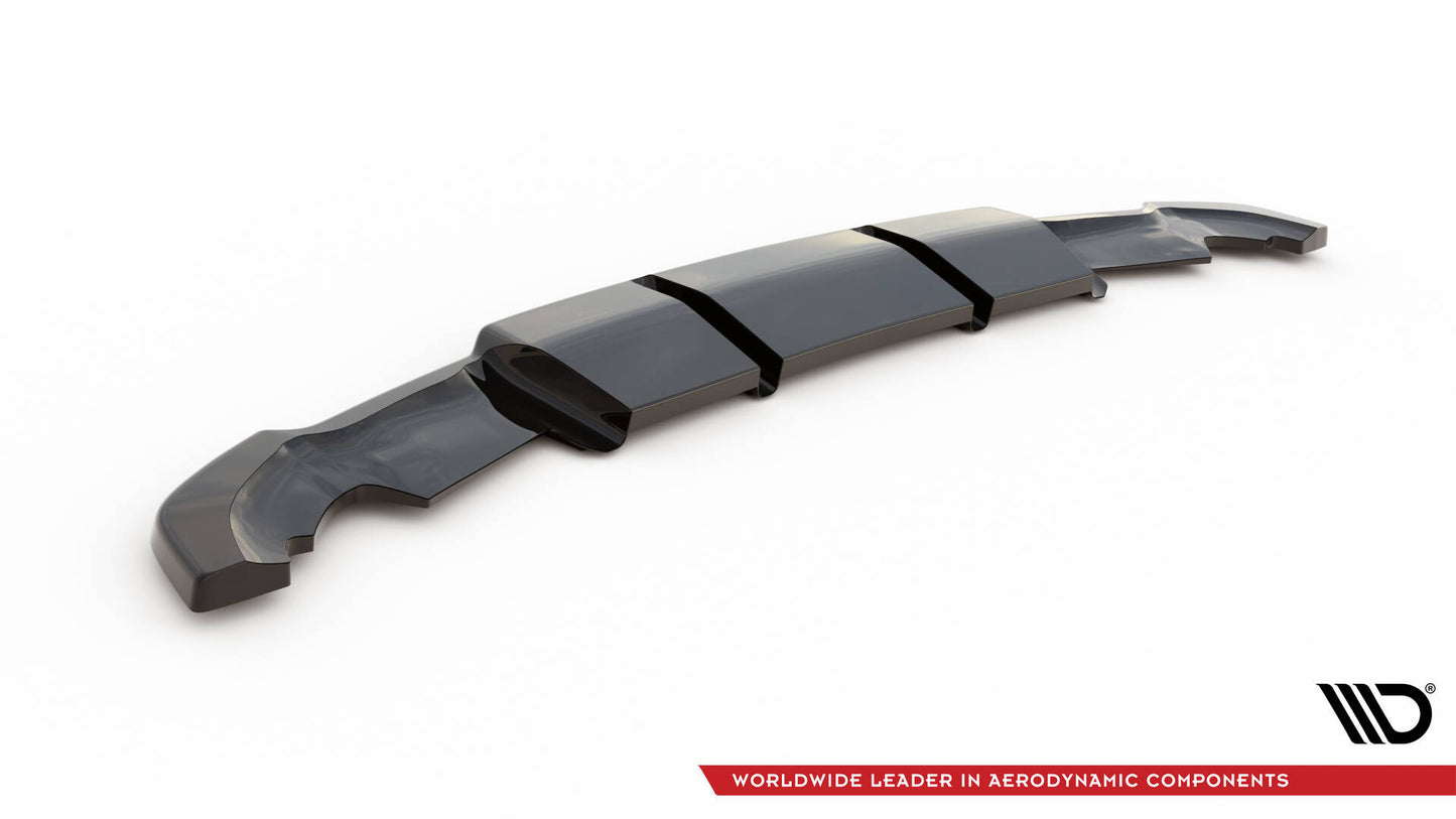 Mittlerer Cup Diffusor DTM Look Heck Ansatz für Renault Clio RS Mk4 schwarz Hochglanz