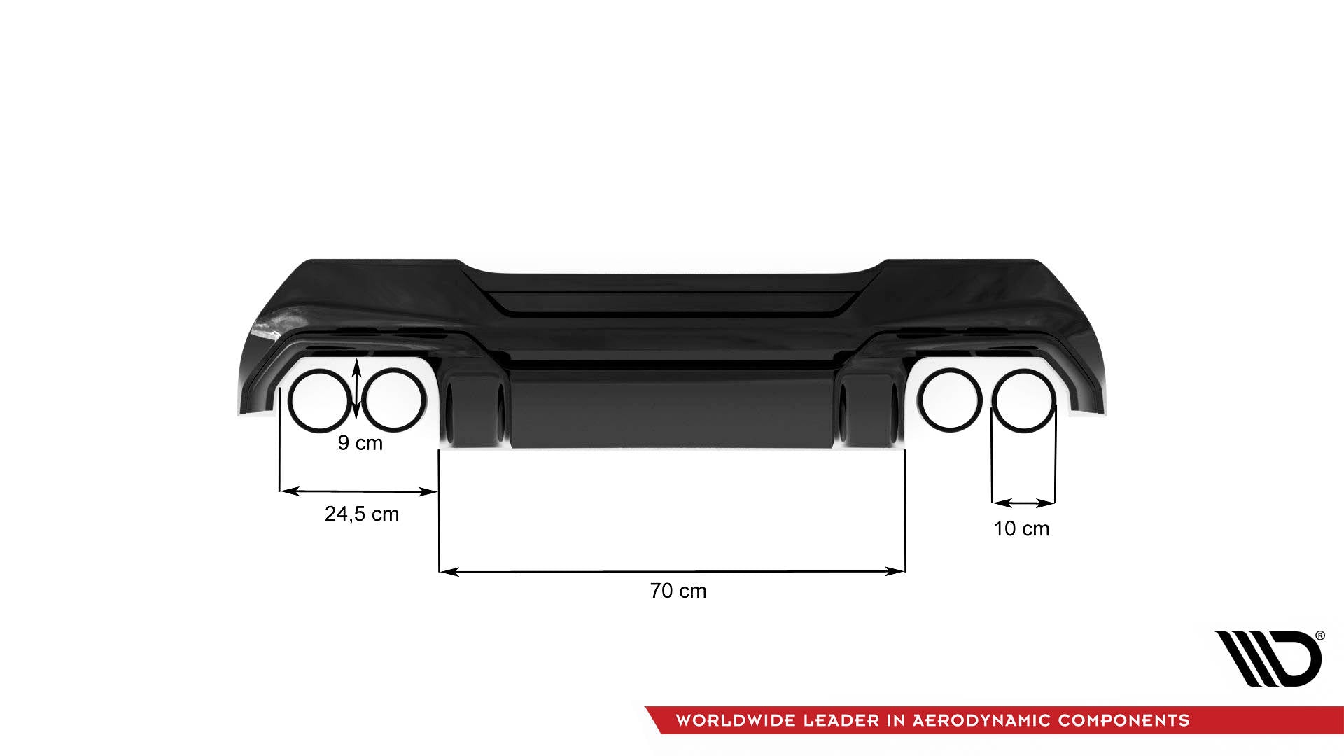 Diffusor Heck Ansatz V.2 für BMW 1er F40 M-Paket/ M135i schwarz Hochglanz