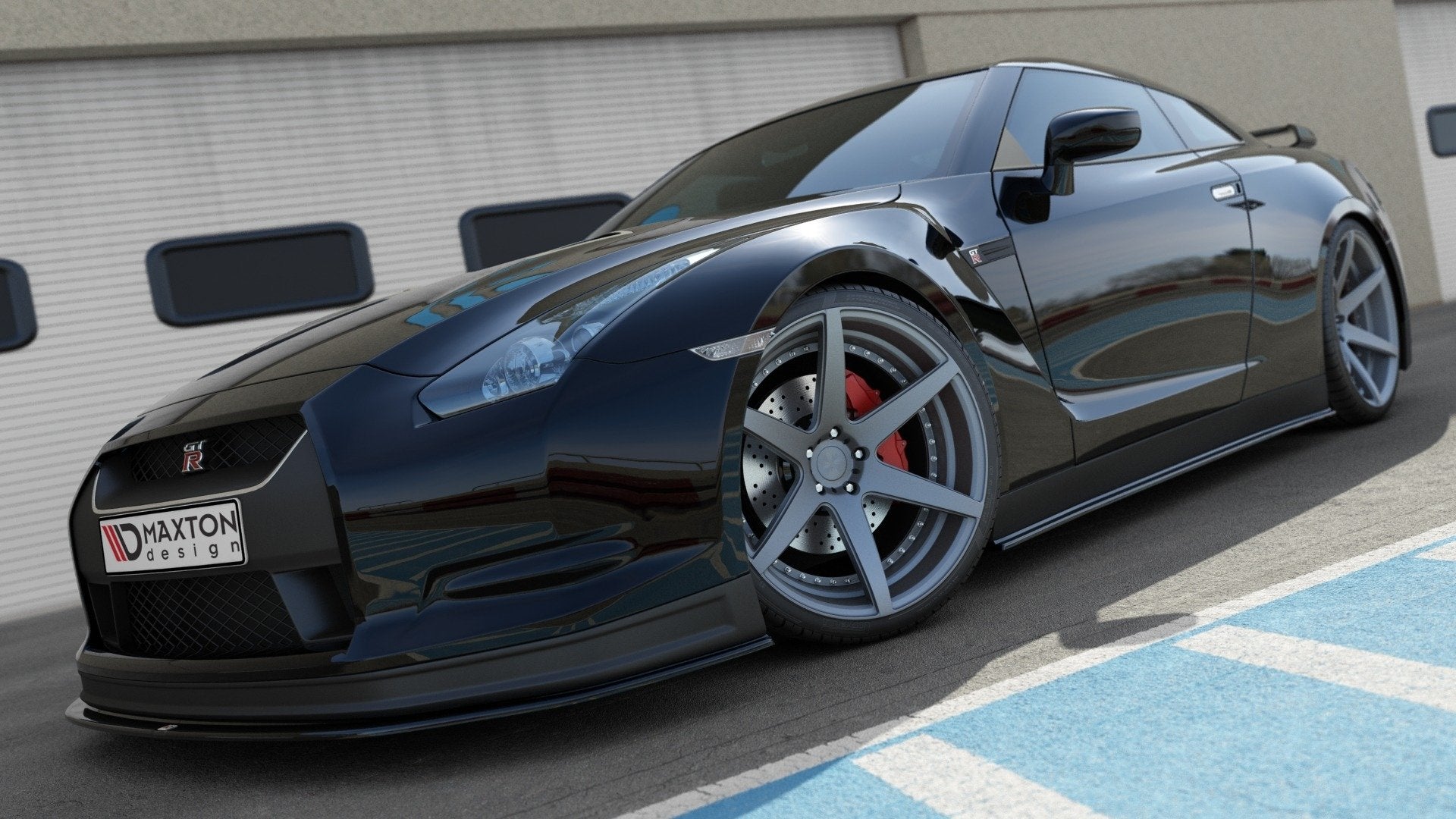 Seitenschweller Ansatz für NISSAN GT-R vor Facelift COUPE (R35-SERIES) schwarz Hochglanz