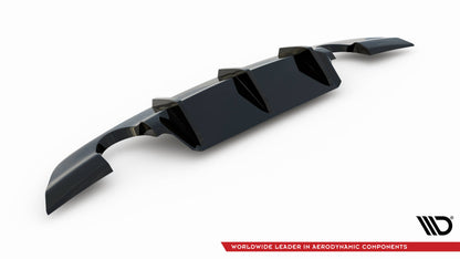 Diffusor Heck Ansatz für Jaguar XE R-Dynamic X760 Facelift schwarz Hochglanz