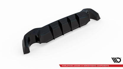 Diffusor Heck Ansatz V.2 für Ford Focus Kombi ST Mk4 schwarz Hochglanz