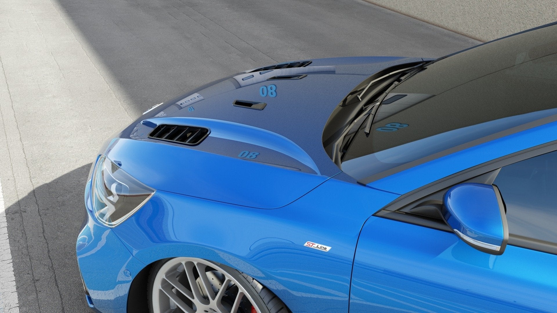 Motorhauben Luftschlitze Ford Focus ST-Line / ST Mk4 (Klein) Carbon Look