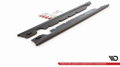 Seitenschweller Ansatz für Mini Cooper / One R50 schwarz Hochglanz
