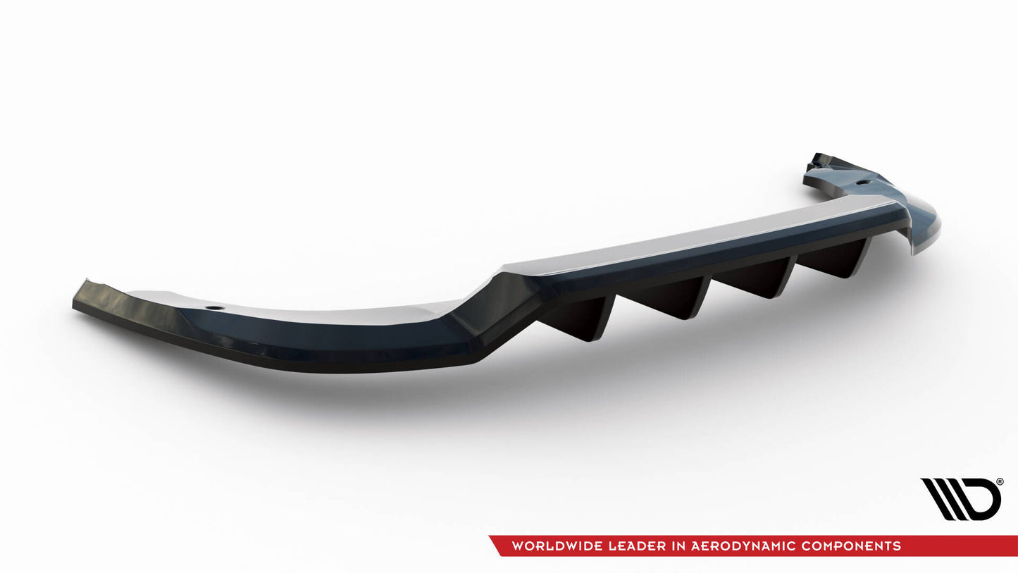 Mittlerer Cup Diffusor DTM Look Heck Ansatz für Skoda Kodiaq Sportline Mk1 / Mk1 Facelift schwarz Hochglanz