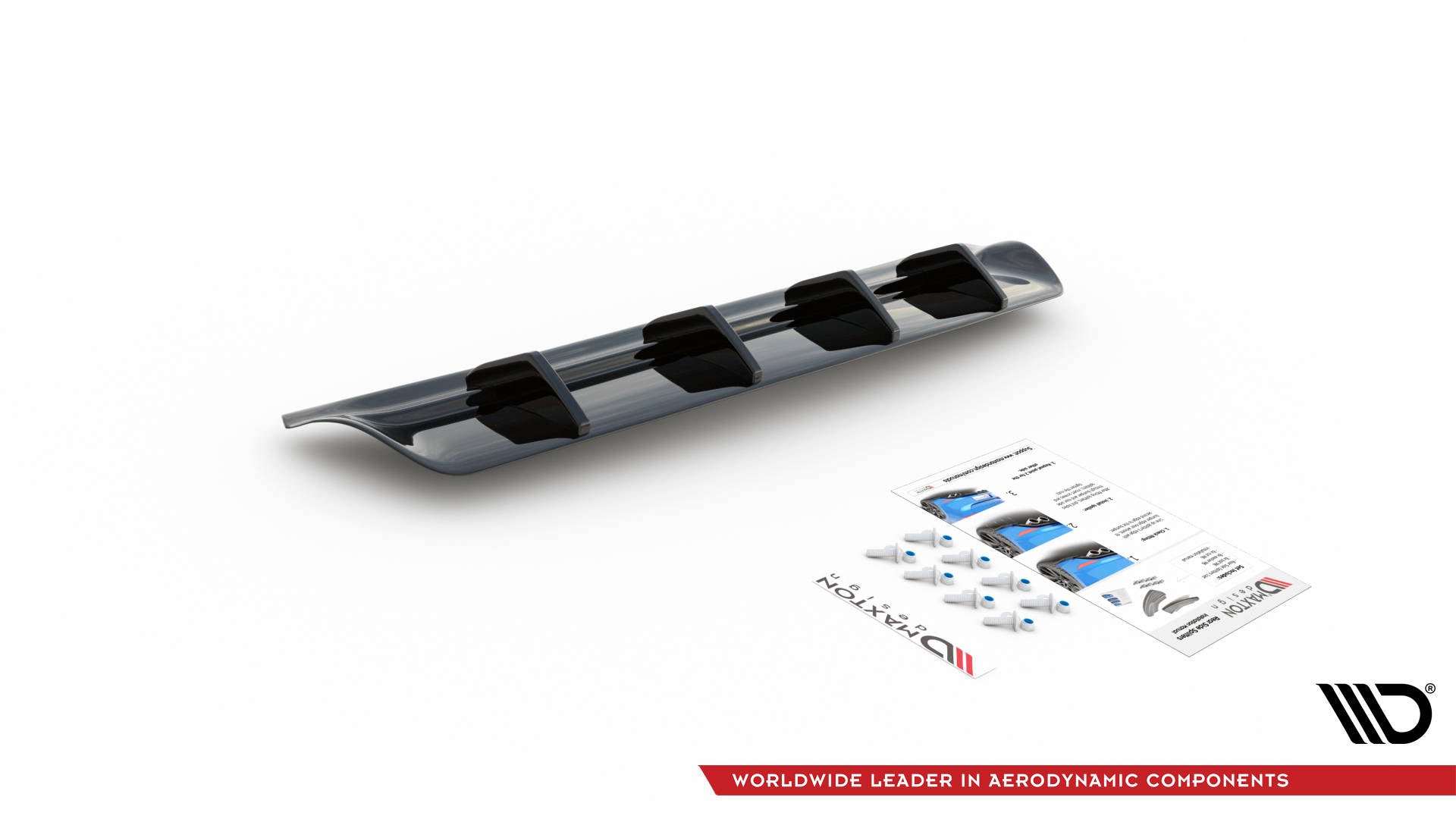 Diffusor Heck Ansatz für Maserati Ghibli Mk3 schwarz Hochglanz