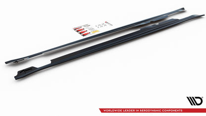 Seitenschweller Ansatz V.2 für Porsche Panamera Turbo 970 Facelift schwarz Hochglanz