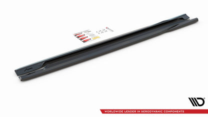 Seitenschweller Ansatz für Volvo S60 R-Design Mk2 schwarz Hochglanz