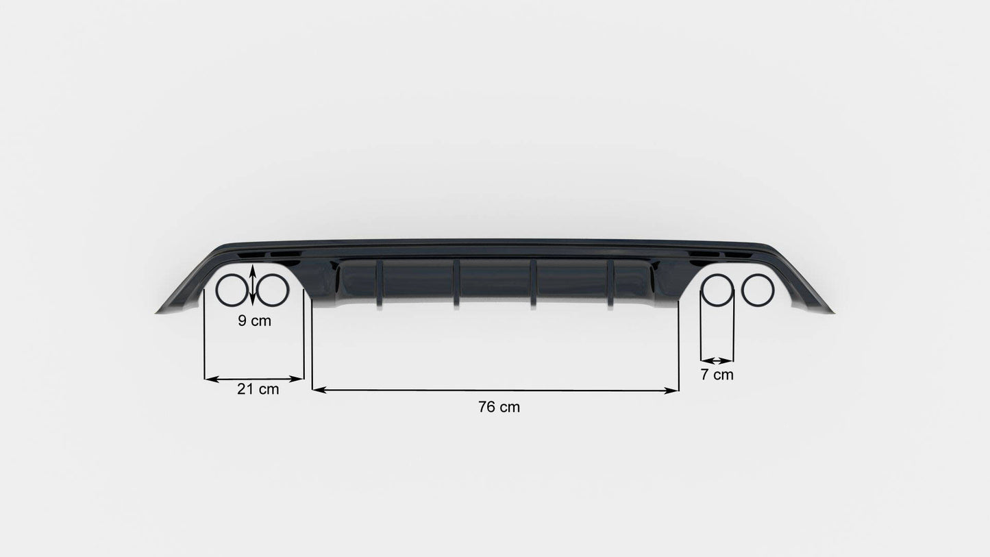 Diffusor Heck Ansatz für Ford Focus Hatchabck ST-Line schwarz Hochglanz
