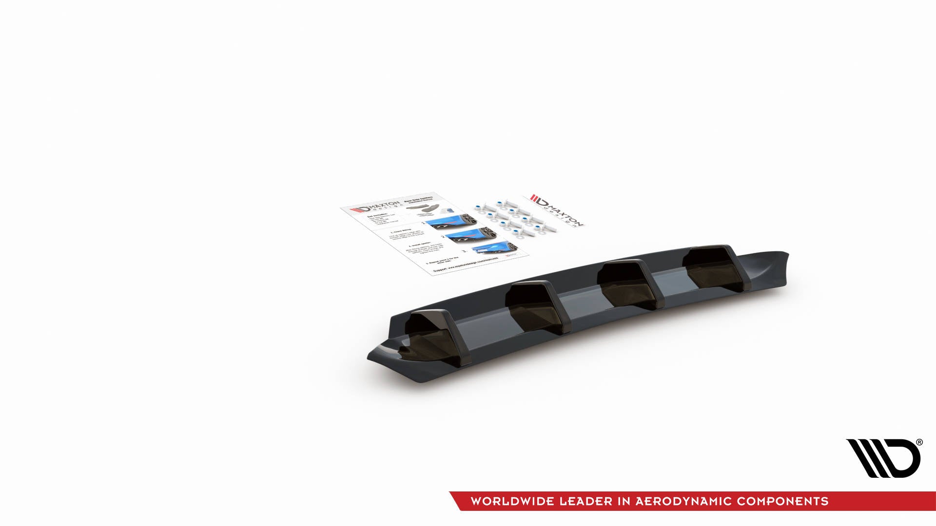 Diffusor Heck Ansatz für VW Passat B8 Facelift schwarz Hochglanz