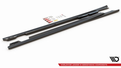Seitenschweller Ansatz für V.1 für Porsche Panamera Turbo 970 Facelift schwarz Hochglanz