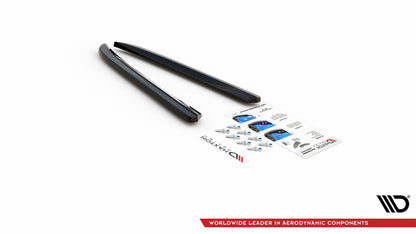 Heck Ansatz Flaps Diffusor für Jaguar XJ R-Sport X351 Facelift schwarz Hochglanz