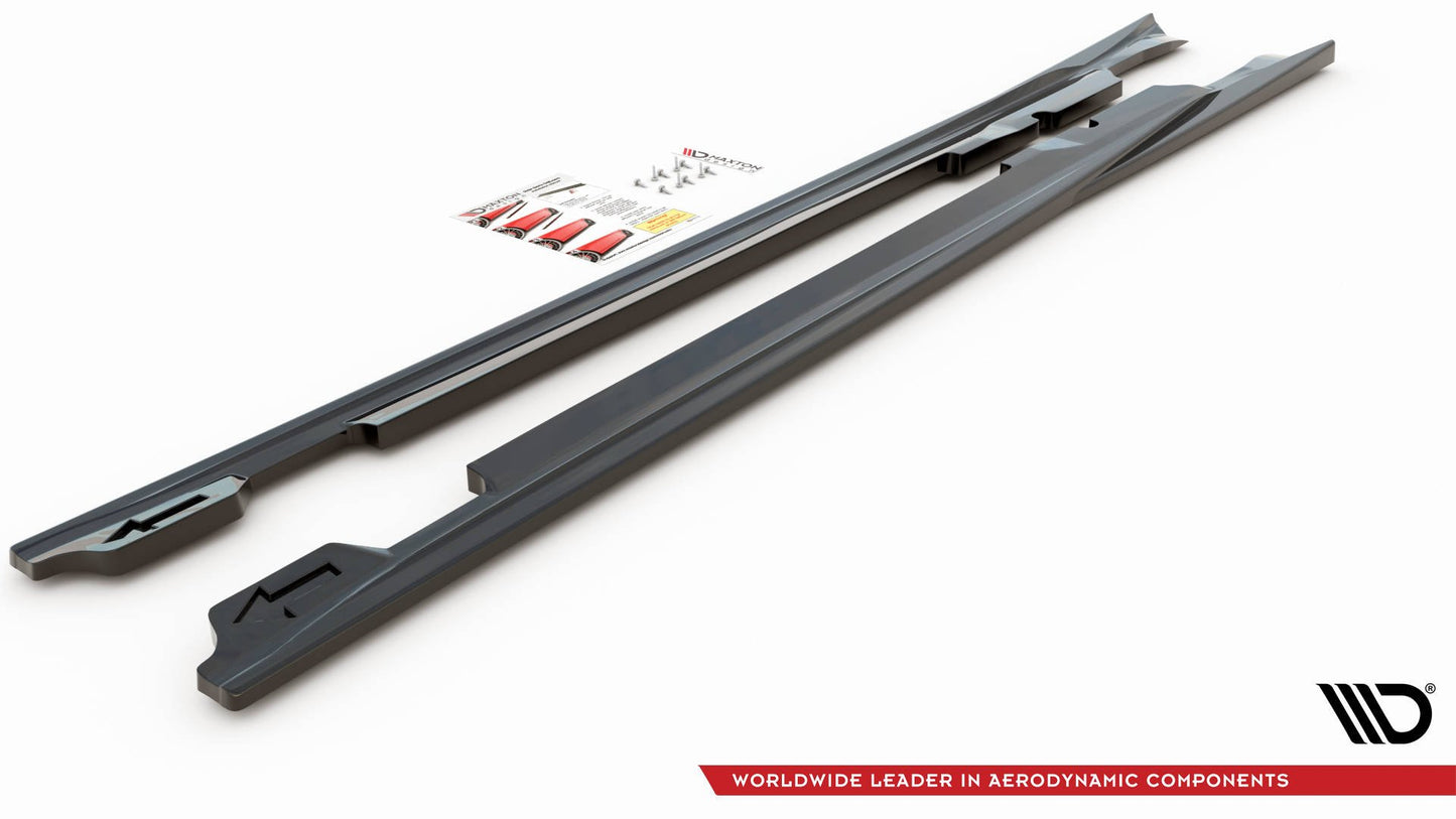 Seitenschweller Ansatz für V.1 für Porsche Panamera Turbo 970 Facelift schwarz Hochglanz