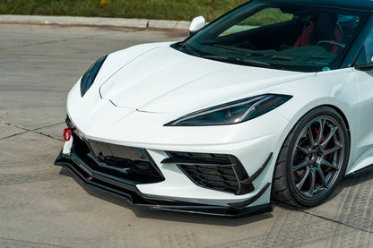 Front Ansatz für Chevrolet Corvette C8 schwarz Hochglanz