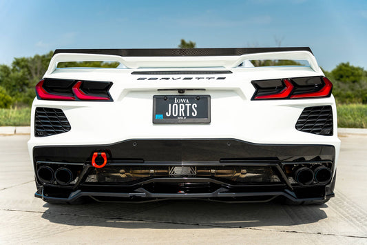 Mittlerer Diffusor Heck Ansatz für Chevrolet Corvette C8 Carbon Look
