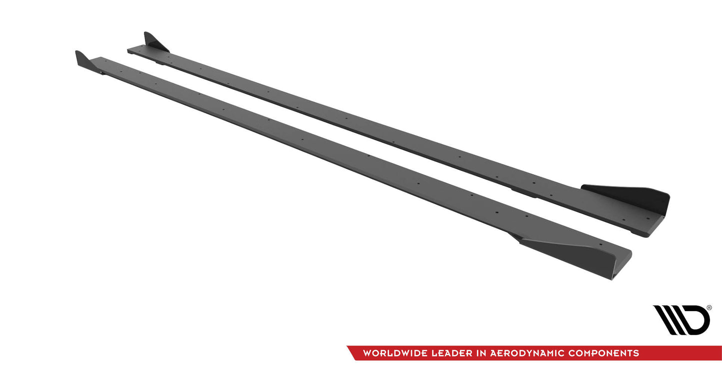 Street Pro Seitenschweller Ansatz für + Flaps Volkswagen Golf R Mk7 schwarz Hochglanz