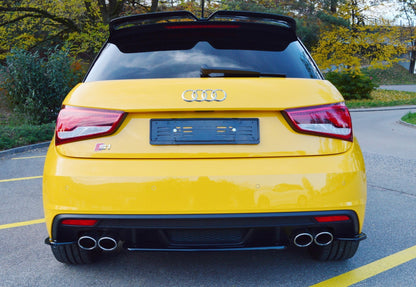 Heck Ansatz Flaps Diffusor für Audi S1 8X schwarz Hochglanz
