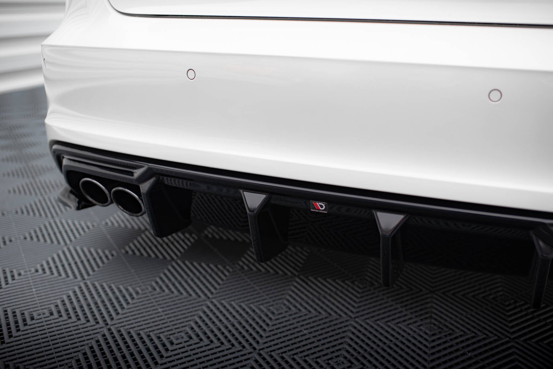 Diffusor Heck Ansatz für Audi A3 S-Line Sportback 8V (Doppelauspuff li.)