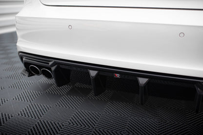 Diffusor Heck Ansatz für Audi A3 S-Line Sportback 8V (Doppelauspuff li.)