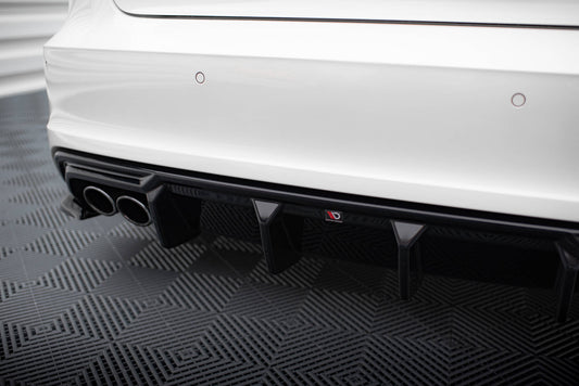 Diffusor Heck Ansatz für Audi A3 S-Line Sportback 8V (Doppelauspuff li.)