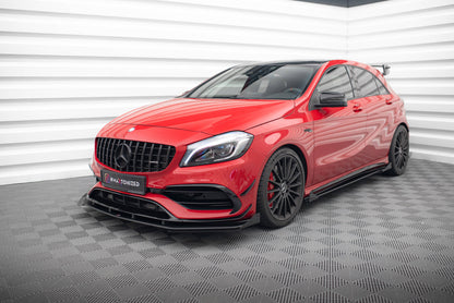 Street Pro Front Ansatz für +Flaps für + Flaps Mercedes-Benz A 45 AMG Aero W176 Facelift schwarz Hochglanz
