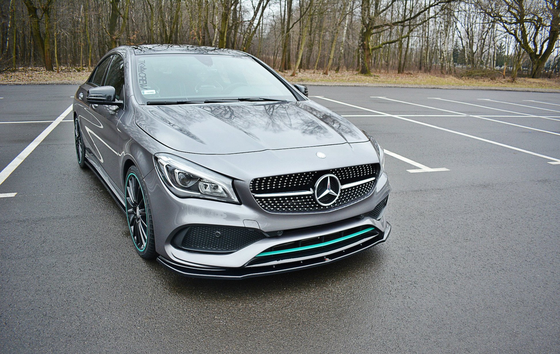 Front Ansatz V.1 für Mercedes CLA C117 AMG-LINE FACELIFT schwarz matt