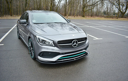 Front Ansatz V.1 für Mercedes CLA C117 AMG-LINE FACELIFT schwarz matt