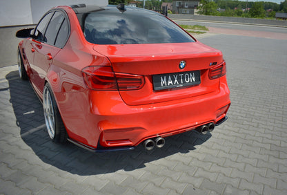 Heck Ansatz Flaps Diffusor für BMW M3 F80 schwarz Hochglanz