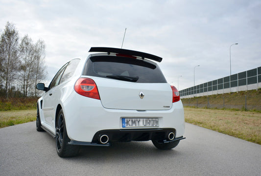 Heck Ansatz Flaps Diffusor für RENAULT CLIO MK3 RS FACELIFT schwarz Hochglanz