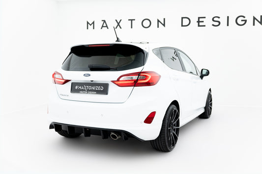 Diffusor Heck Ansatz für Ford Fiesta Mk8 ST-Line schwarz Hochglanz