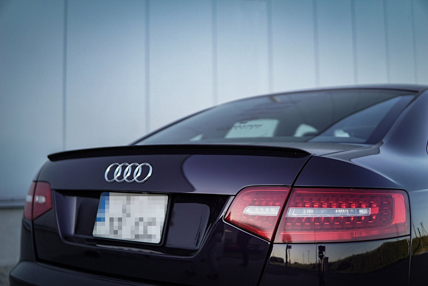 Spoiler CAP für Audi A6 S-Line C6 FL Limousine schwarz Hochglanz