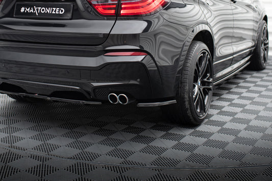 Heck Ansatz Flaps Diffusor für BMW X4 M Paket schwarz Hochglanz