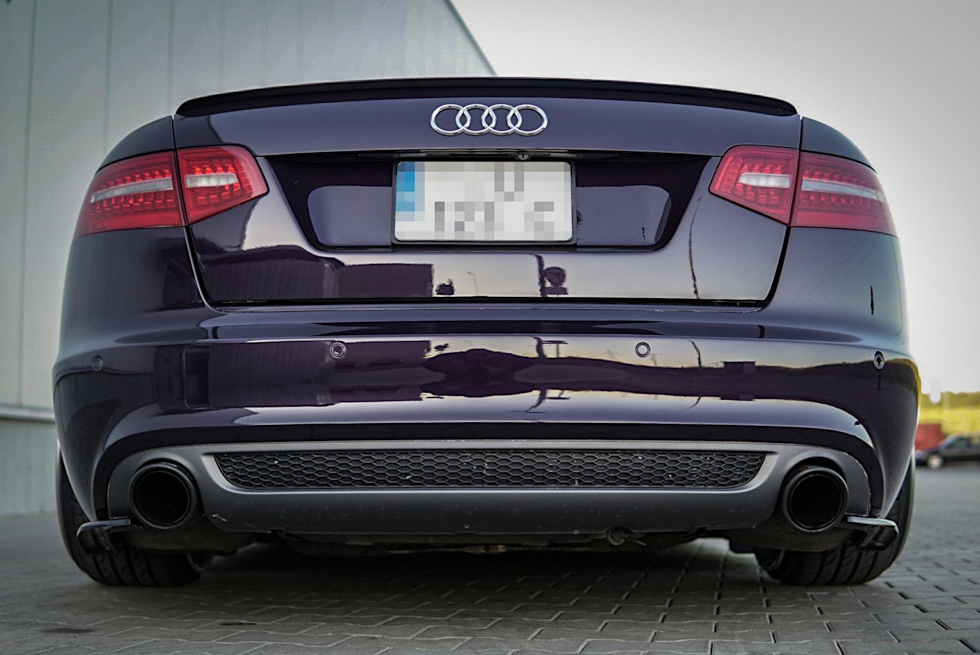 Spoiler CAP für Audi A6 S-Line C6 FL Limousine schwarz Hochglanz