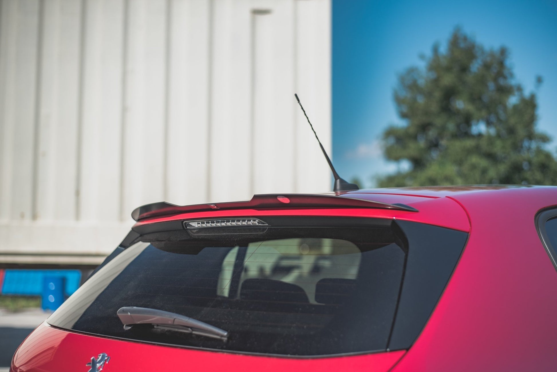 Spoiler CAP für Peugeot 308 GT Mk2 Facelift schwarz Hochglanz