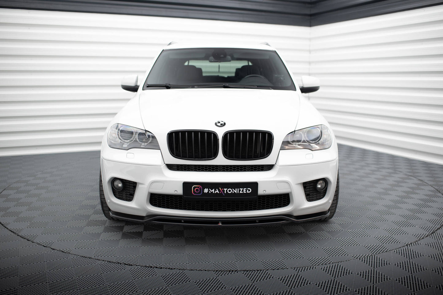 Front Ansatz für BMW X5 E70 Facelift M Paket schwarz Hochglanz