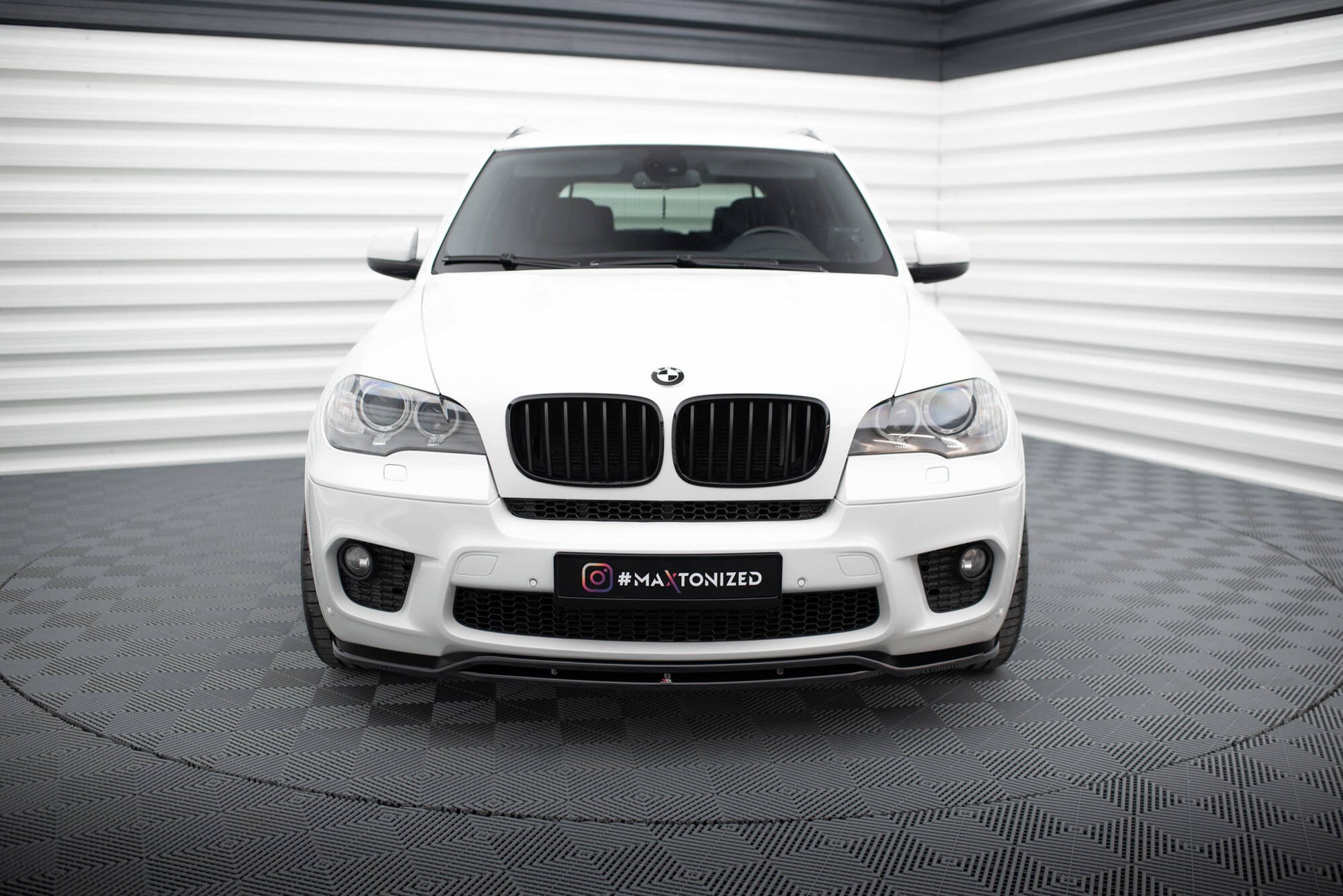 Front Ansatz für BMW X5 E70 Facelift M Paket schwarz Hochglanz