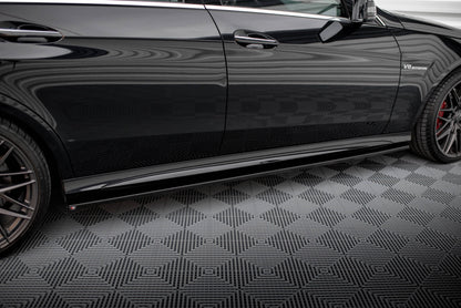 Seitenschweller Ansatz für Mercedes-Benz E63 AMG / AMG-Line Limousine W212 Facelift schwarz Hochglanz