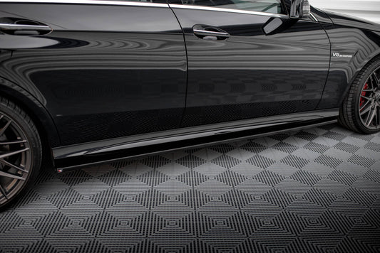 Seitenschweller Ansatz für Mercedes-Benz E63 AMG / AMG-Line Limousine W212 Facelift Carbon Look