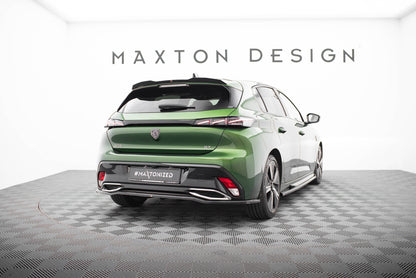 Mittlerer Cup Diffusor DTM Look Heck Ansatz für Peugeot 308 GT Hatchback Mk3 schwarz Hochglanz