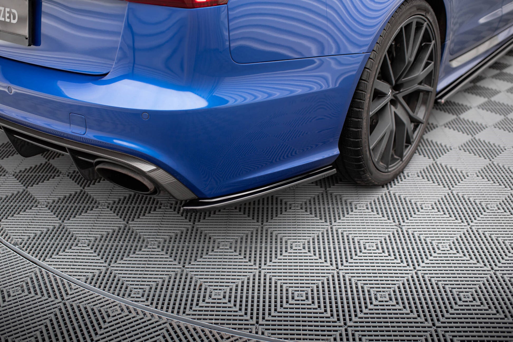 Heck Ansatz Flaps Diffusor für Audi Audi RS6 C7 / C7 Facelift schwarz Hochglanz